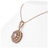 Image 3 : 6.91 ctw Morganite & Diamond Victorian Necklace 14K Rose Gold