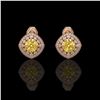 Image 1 : 3.89 ctw Canary Citrine & Diamond Victorian Earrings 14K Rose Gold