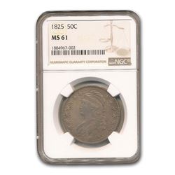 1825 Capped Bust Half Dollar MS-61 NGC