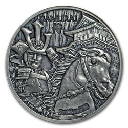 2017 Burkina Faso 2 oz Silver Legendary Warriors (Samurai)