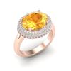 Image 1 : 4 ctw Citrine & Micro Pave VS/SI Diamond Certified Ring 14k Rose Gold