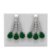 Image 1 : 24.42 ctw Emerald & Diamond Earrings 18K White Gold