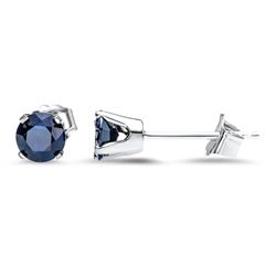 14k White Gold 4 mm Sapphire Stud Earrings