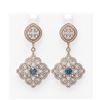 Image 1 : 6.48 ctw Intense Blue Diamond Earrings 18K Rose Gold