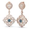 Image 2 : 6.48 ctw Intense Blue Diamond Earrings 18K Rose Gold