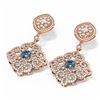 Image 3 : 6.48 ctw Intense Blue Diamond Earrings 18K Rose Gold