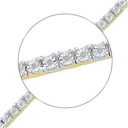 10kt Yellow Gold Womens Round Diamond Miracle Fashion Bracelet 1/4 Cttw