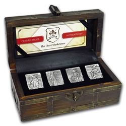 2018 Djibouti Silver Three Musketeers Antique Finish 4-coin Set
