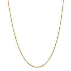 14k Gold 2 mm Handmade Regular Rope Chain Necklace - 24 in.