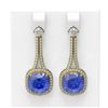 Image 1 : 12.78 ctw Tanzanite & Diamond Earrings 18K Yellow Gold