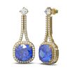 Image 2 : 12.78 ctw Tanzanite & Diamond Earrings 18K Yellow Gold