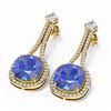 Image 3 : 12.78 ctw Tanzanite & Diamond Earrings 18K Yellow Gold
