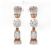 Image 2 : 4.2 ctw Mix Cut Diamonds Designer Earrings 18K Rose Gold
