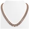 Image 1 : 36.30 ctw Princess Cut Diamond Micro Pave Necklace 18K Rose Gold