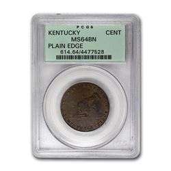 1792-94 Kentucky Token Plain Edge MS-64 PCGS (Brown)