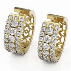 7.42 ctw Diamond Designer Earrings 18K Yellow Gold