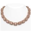 Image 1 : 117.15 ctw Morganite & Diamond Victorian Necklace 14K Rose Gold