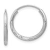Image 1 : 14k White Gold 14 mm Endless Hoop Earrings
