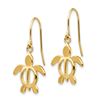 Image 2 : 14k Polished Turtle Dangle Earrings - 35 mm