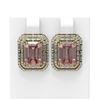 Image 1 : 11.15 ctw Morganite & Diamond Earrings 18K Yellow Gold