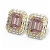 Image 3 : 11.15 ctw Morganite & Diamond Earrings 18K Yellow Gold