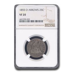 1855-O Liberty Seated Quarter VF-20 NGC (Arrows)