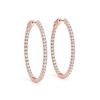 Image 2 : 2.25 ctw Diamond VS/SI 37 MM Hoop Earrings 14k Rose Gold