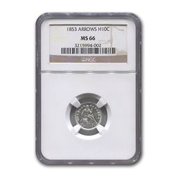 1853 Liberty Seated Half Dime w/Arrows MS-66 NGC