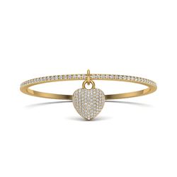 3.50 ctw Micro Pave Diamond Bangel 14k Yellow Gold
