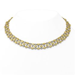 51.17 ctw Fancy Citrine & Diamond Necklace 10K Yellow Gold