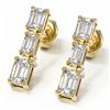 Image 1 : 2.24 ctw Emerald Cut Diamond Earrings 18K Yellow Gold