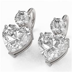 2.5 ctw Heart Diamond Designer Earrings 18K White Gold