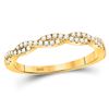 Image 1 : 10kt Yellow Gold Womens Round Diamond Twist Stackable Band Ring 1/4 Cttw