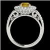 Image 2 : 2.25 ctw Certified SI/I Fancy Intense Yellow Diamond Ring 10k White Gold