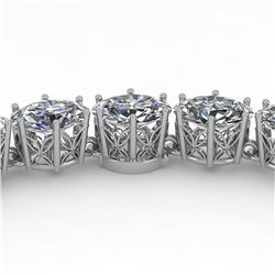 30 ctw Oval SI Certified Diamond Necklace 14k White Gold