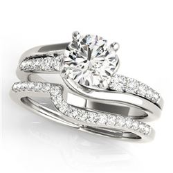 1.1 ctw Certified VS/SI Diamond Bypass 2pc Wedding Set 14k White Gold