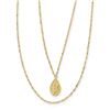 Image 1 : 14k Yellow Gold Diamond-cut Teardrop 2-Strand Necklace - 18 in.