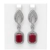 Image 1 : 14.72 ctw Ruby & Diamond Earrings 18K White Gold