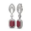 Image 2 : 14.72 ctw Ruby & Diamond Earrings 18K White Gold