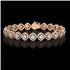 Image 1 : 8.44 ctw Cushion Cut Diamond Micro Pave Bracelet 18K Rose Gold