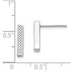 Image 2 : 14k White Gold Textured Bar Post Earrings