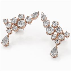 4.34 ctw Pear Diamond Designer Earrings 18K Rose Gold