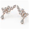 Image 1 : 4.34 ctw Pear Diamond Designer Earrings 18K Rose Gold