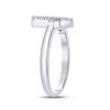 Image 3 : Sterling Silver Womens Round Diamond Simple Cross Religious Ring 1/8 Cttw