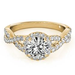 1.54 ctw Certified VS/SI Diamond Solitaire Halo Ring 14k Yellow Gold