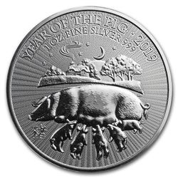 2019 Great Britain 1 oz Silver Year of the Pig BU