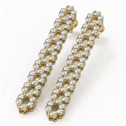 4 ctw Diamond Designer Earrings 18K Yellow Gold