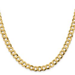 14k Yellow Gold 8.3 mm Solid Light Flat Cuban Chain - 24 in.