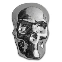 2 oz Hand Poured Silver Skull