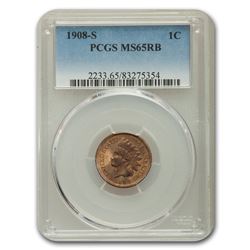 1908-S Indian Head Cent MS-65 PCGS (Red/Brown)